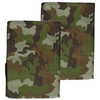 2x stuks groen camouflage afdekzeilen / dekzeilen 3 x 4 meter - Afdekzeilen - thumbnail