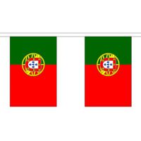 2x Polyester vlaggenlijn van Portugal 3 meter   -