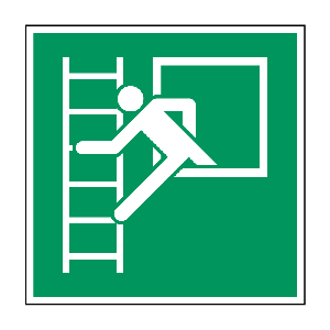 Noodvenster met vluchtladder - 100 x 100 mm - Sticker