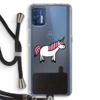 Eenhoorn: Motorola Moto G9 Plus Transparant Hoesje met koord