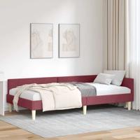 Hoek Bed Frame Wijnrood 100 x 200 cm Stof en Geengineerd Hout