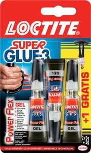 Loctite secondelijm Power Flex, 2 + 1 gratis, op blister