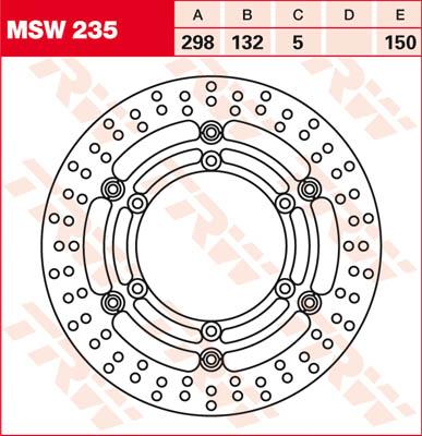 TRW Remschijf, remschijven voor de moto, MSW235