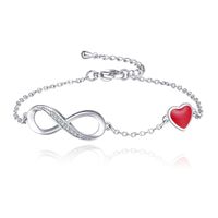 Zilverkleurige Armband Verstelbaar met Infinity en Hart