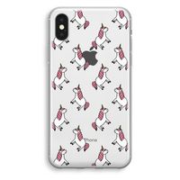 Eenhoorns overal: iPhone X Transparant Hoesje
