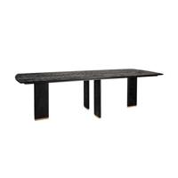 PTMD Liber Black Mango Wood Dining Table 240cm Gold Leg - thumbnail