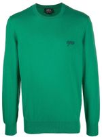 A.P.C. sweat en coton à logo brodé - Vert - thumbnail