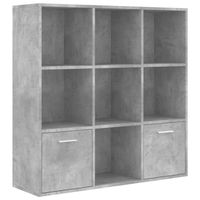 The Living Store Boekenkast Betongrijs 98x30x98 cm - Open kubussen en 2 deuren