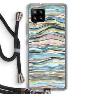 Watercolor Agate: Samsung Galaxy A42 5G Transparant Hoesje met koord