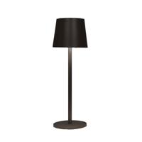 Draadloze tafellamp warm wit dimbaar LED inclusief USB kabel 26.5x9cm mat zwart - Annas collection