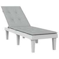 VidaXL Terrasstoelkussen (75+105)x50x3 cm stof gemêleerd lichtgrijs