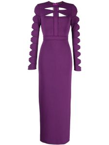 Elie Saab robe en maille à découpes - Violet