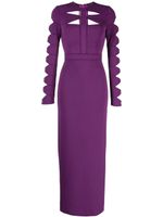 Elie Saab robe en maille à découpes - Violet