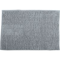 MSV Badkamerkleed/badmat tapijtje voor op de vloer - lichtgrijs - 50 x 80 cm - Microvezel - Badmatjes - thumbnail