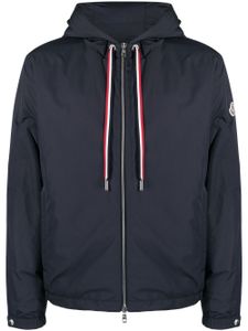 Moncler veste zippée à patch logo - Bleu