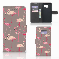 Samsung Galaxy S7 Edge Telefoonhoesje met Pasjes Flamingo
