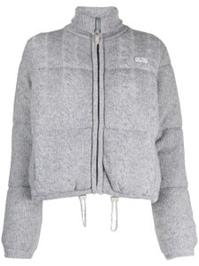 GCDS veste bomber en maille torsadée à zip - Gris