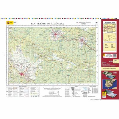 Topografische kaart 702 MT50 San Vicente de Alcántara | CNIG - Instituto Geográfico Nacional1