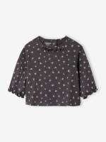 T-shirt blouse model met bloemenprint antraciet