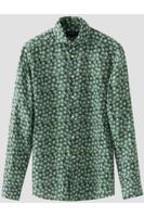 ETON Contemporary Fit Linnen Overhemd groen, Motief