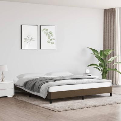 Bedframe zonder matras stof donkerbruin 160x200 cm