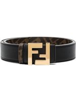 FENDI ceinture à plaque logo FF - Noir