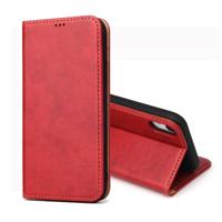 Dermis textuur PU horizontale Flip lederen case voor iPhone XR met houder & kaartsleuven & portemonnee (rood)