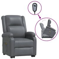 The Living Store Sta-op-massagestoel - Grijs - Verstelbaar - Inclusief massagefunctie - Comfortabele zitervaring - thumbnail