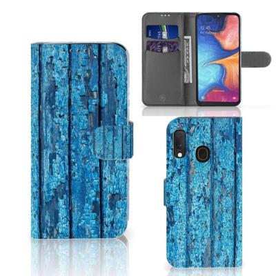 Samsung Galaxy A20e | Book Style Case | Wood Blue