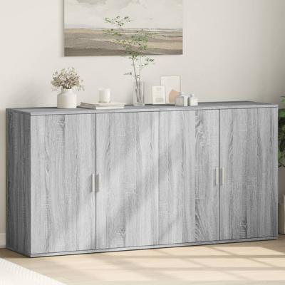 Dressoirs 2 st 79x38x80 cm bewerkt hout grijs sonoma eikenkleur