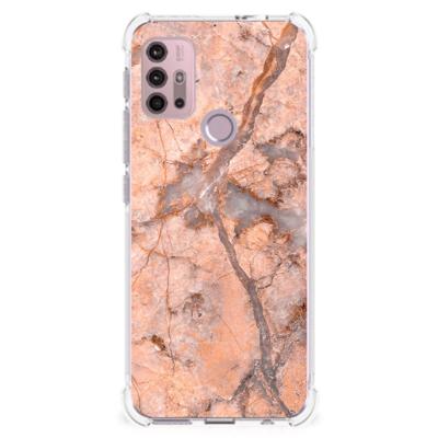 Motorola Moto G30 | G20 | G10 Anti-Shock Hoesje Marmer Oranje Motorola Moto G30 | G20 | G10 Anti-Shock Hoesje Marmer Oranje