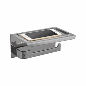 Best Design Toiletrolhouder met Telefoonplankje 18x12 cm RVS Geborsteld