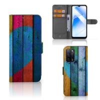 OPPO A16/A16s/A54s | Book Style Case | Wood Heart - Cadeau voor je Vriend