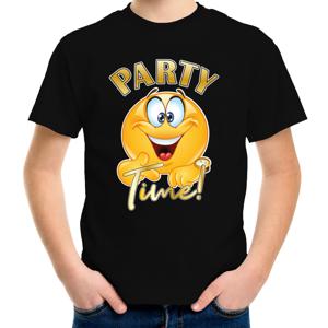 Verkleed T-shirt voor jongens - Party Time - zwart - carnaval - feestkleding voor kinderen