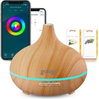 Gologi Slimme Aroma Diffuser - 550ML - Luchtbevochtiger - LED verlichting - Incl. 2 Etherische Oliën - Lichtbruin - thumbnail