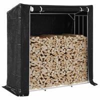 Haardhoutrek met regenhoes 200x80x200 cm gegalvaniseerd staal