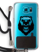 Angry Bear (black): Samsung Galaxy S6 Transparant Hoesje met koord