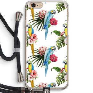 Kleurrijke papegaaien: iPhone 6 / 6S Transparant Hoesje met koord