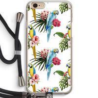 Kleurrijke papegaaien: iPhone 6 / 6S Transparant Hoesje met koord