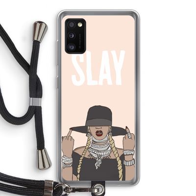 Slay All Day: Samsung Galaxy A41 Transparant Hoesje met koord