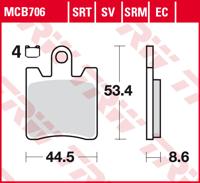 TRW Remblokken, en remschoenen voor de moto, MCB706SRT Sinter road track