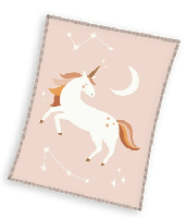 Sweet Home paard fleeceplaid Beige 110x140cm