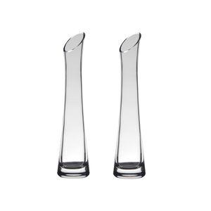 Set van 2x stuks transparante flutes vaas/vazen van glas 25 x 6 cm