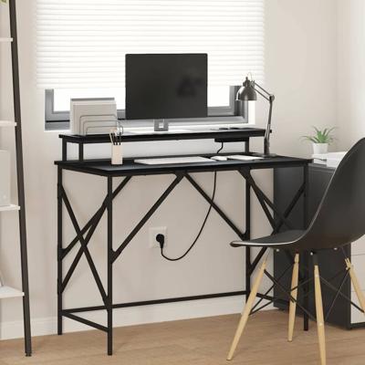 Bureau Zwart eiken 100 x 50 x 86.5 cm Bewerkt hout