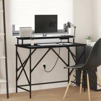 Bureau Zwart eiken 100 x 50 x 86.5 cm Bewerkt hout
