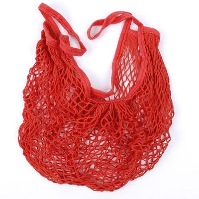 2 PC'S mesh boodschappentas herbruikbare string fruit opslag handtas Totes vrouwen winkelen mesh netto geweven tas winkel kruidenier tote tas (rood)