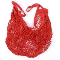 2 PC'S mesh boodschappentas herbruikbare string fruit opslag handtas Totes vrouwen winkelen mesh netto geweven tas winkel kruidenier tote tas (rood)