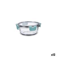 Hermetische Lunchtrommel Quid Purity Rond 390 ml Transparant Glas (12 Stuks)