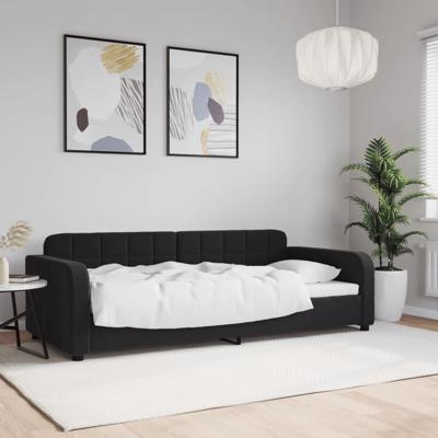 Slaapbank 90x200 cm fluweel zwart
