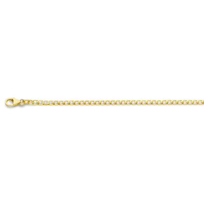 Armband Gourmetschakel 6-zijdig geslepen geelgoud 2,6 mm